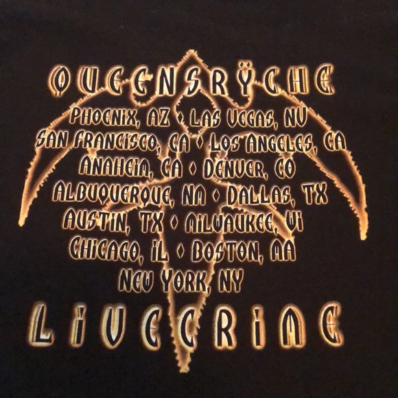 Vintage 90s Queensryche Live Crime Concert Tour Tee Shirt - Picture 11 of 14